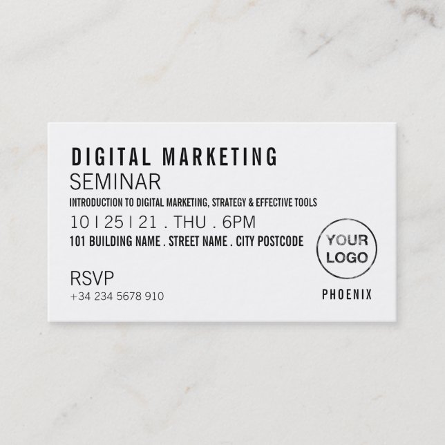 Inbjudan till seminarium för personlig/Biljett-kon (Framsida)