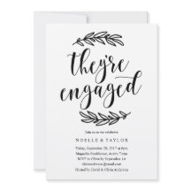 Inbjudan till servering av Rustic Förlovningsfest