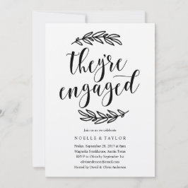 Inbjudan till servering av Rustic Förlovningsfest