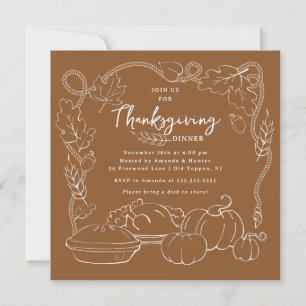 Inbjudan till servering av Rustic Thanksgiving