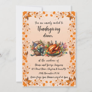 Inbjudan till servering av Rustic Thanksgiving