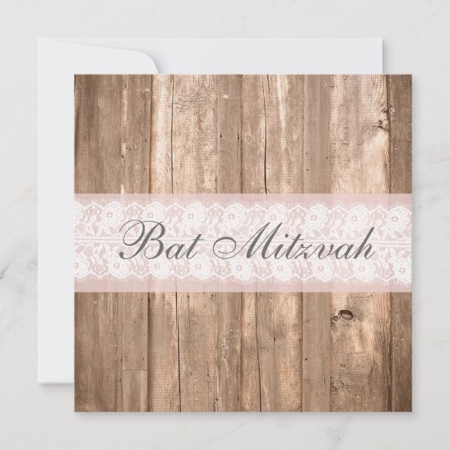 Inbjudan till Shabby chic Bat mitzvah parti (Framsida)