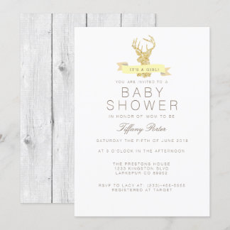 Inbjudan till Shabby chic Hjort Baby Shower