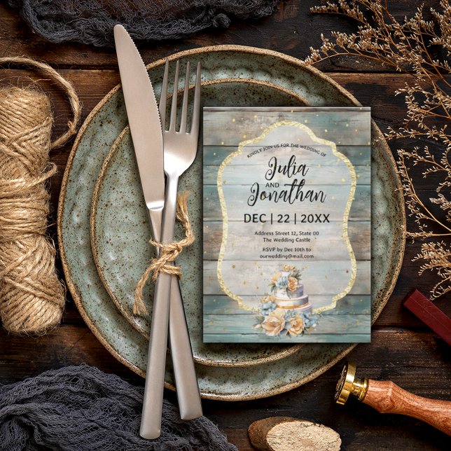 Inbjudan till Shabby chic Pastel Wood Wedding (Skapare uppladdad)