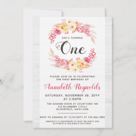 Inbjudan till shabby chic Rustic en första födelse