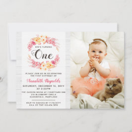 Inbjudan till shabby chic Rustic en första födelse