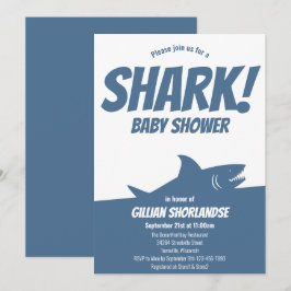 Inbjudan till Shark Blue Baby Shower