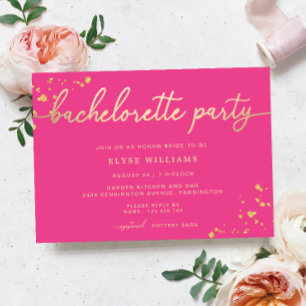 Inbjudan till shock rosa Bachelorette-partiet