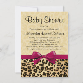 Inbjudan till Shock rosa för leopard Print Girl Ba