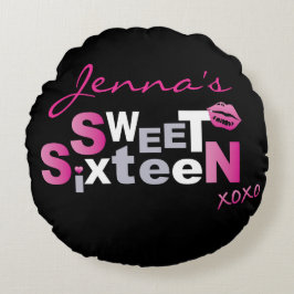 Inbjudan till SHOCK ROSA kärlek & KISSES Sweet six Rund Kudde