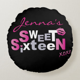 Inbjudan till SHOCK ROSA kärlek & KISSES Sweet six Rund Kudde