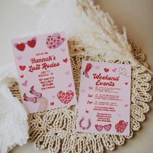 Inbjudan till shock rosa Red Last Rodeo Bacheloret