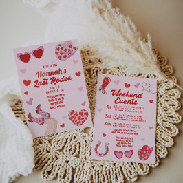 Inbjudan till shock rosa Red Last Rodeo Bacheloret