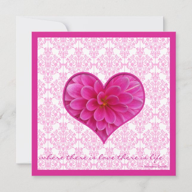 Inbjudan till shock rosa & vit bröllop (Framsida)