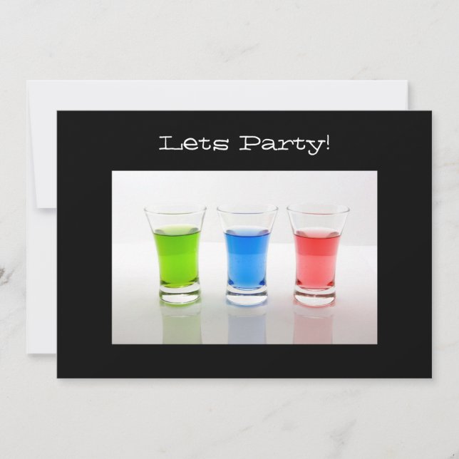 Inbjudan till Shot Glass-fest (Framsida)
