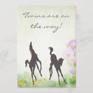 Inbjudan till Silhouette Twin Foals Horse Baby Sho