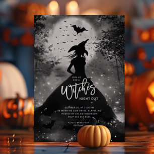 Inbjudan till Silhouette Witch Halloween fest