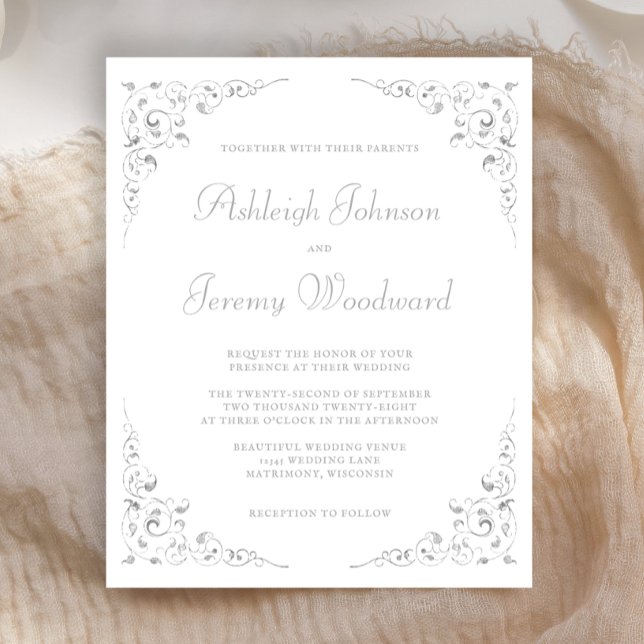 Inbjudan till Silver-bröllopsinbjudan till budget (Skapare uppladdad)