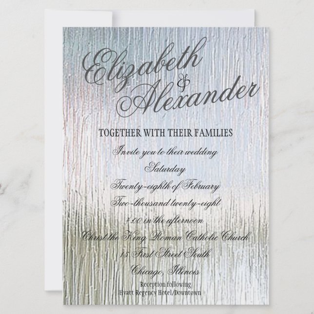 Inbjudan till Silver Indulgence Wedding (Framsida)