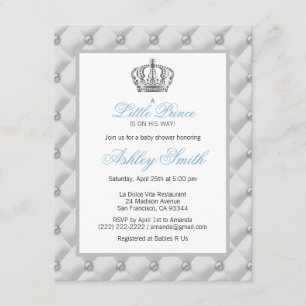 Inbjudan till Silver Krona Prince Baby Shower