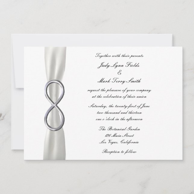 Inbjudan till Silver Ofinity White Wedding (Framsida)