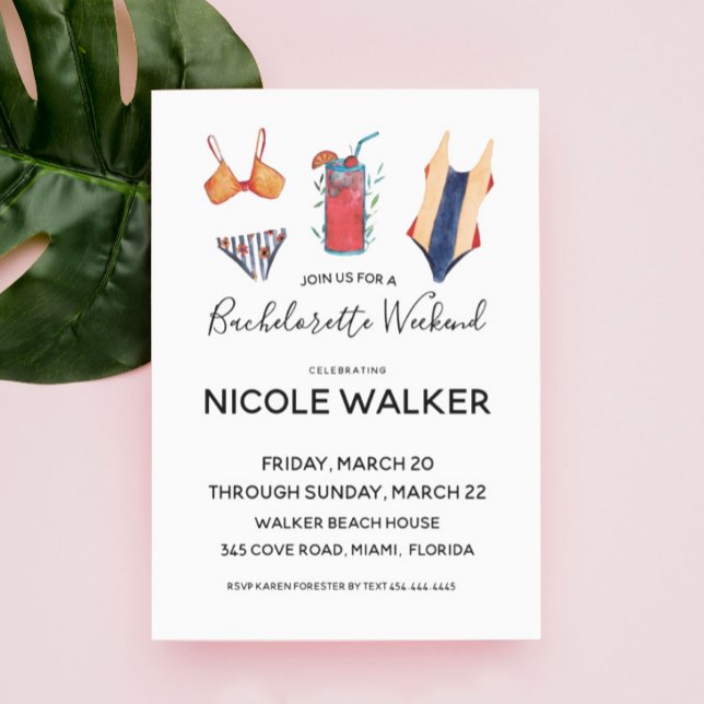 Inbjudan till simma Bachelorette Party Helg (Skapare uppladdad)