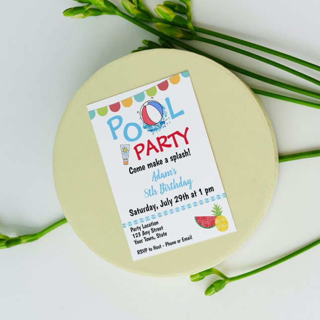 Inbjudan till simma på födelsedag (Skapare uppladdad)