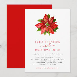 Inbjudan till Single Red Poinsettia Bröllop under