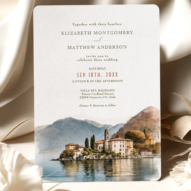 Inbjudan till Sjö Como Italien Destination Wedding (Skapare uppladdad)