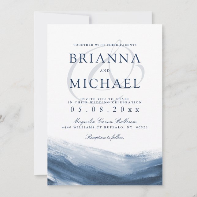 Inbjudan till sjö Harbour Morgonbröllop (Framsida)