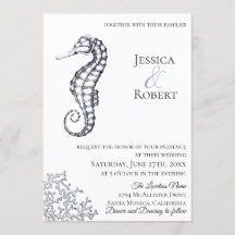 Inbjudan till sjöbröllop vid marinens sjöhäst