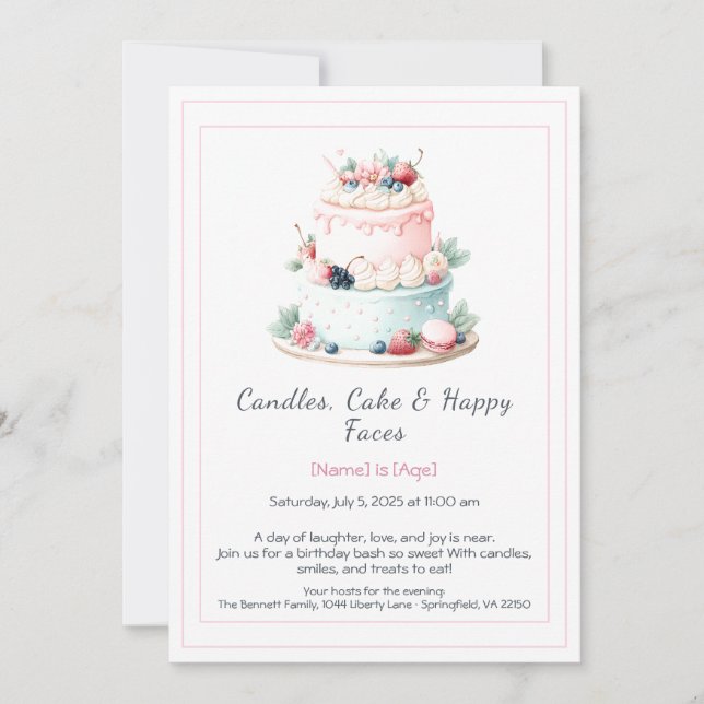 Inbjudan till sjöfärgning av daglig kummel - Söt (Framsida)