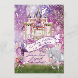 Inbjudan till sjöjungfru Fairy Unicorn Castle Ench