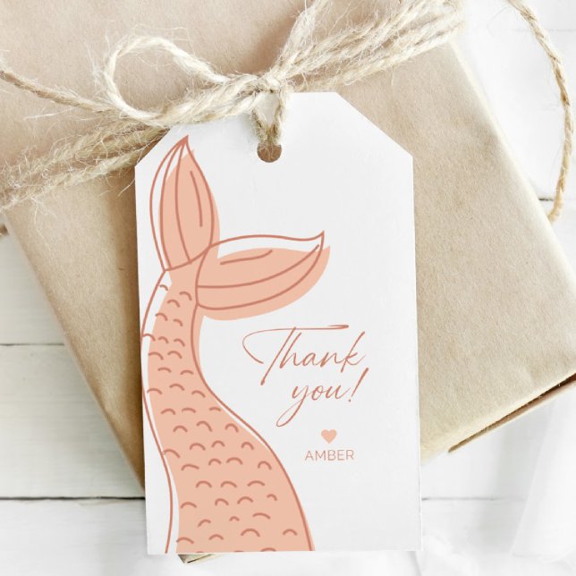 Inbjudan till sjöjungfru, minimalistisk, under hav presentetikett (Skapare uppladdad)