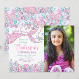 Inbjudan till sjöjungfru på födelsedag