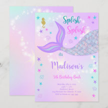 Inbjudan till sjöjungfru på födelsedag