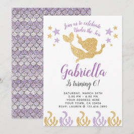 Inbjudan till sjöjungfru på födelsedag