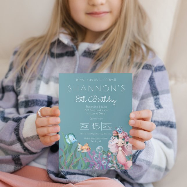 Inbjudan till sjöjungfru på födelsedag (Skapare uppladdad)