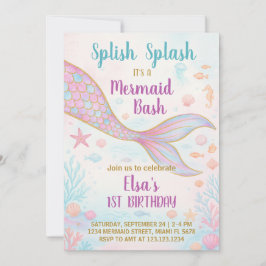 Inbjudan till sjöjungfru på födelsedag