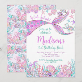 Inbjudan till sjöjungfru på födelsedag