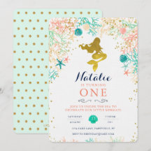 Inbjudan till sjöjungfru på födelsedag