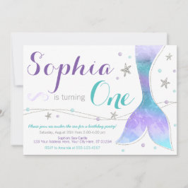 Inbjudan till sjöjungfru på födelsedag | Under hav