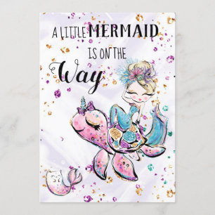 ~ Inbjudan till Sjöjungfru Sea Unicorn Cat Baby Sh
