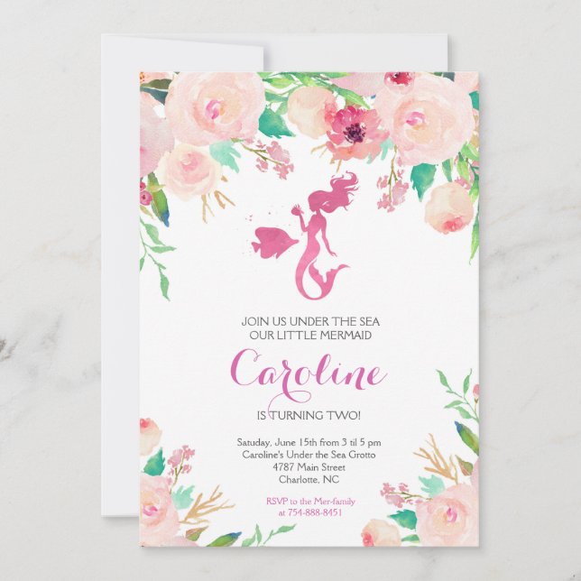 Inbjudan till sjöjungfru under Inbjudan (Framsida)