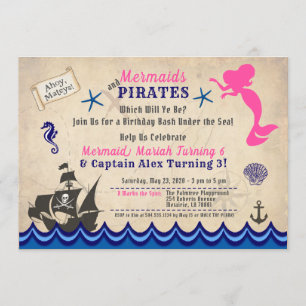 Inbjudan till Sjöjungfruar och Pirater, inbjudan t