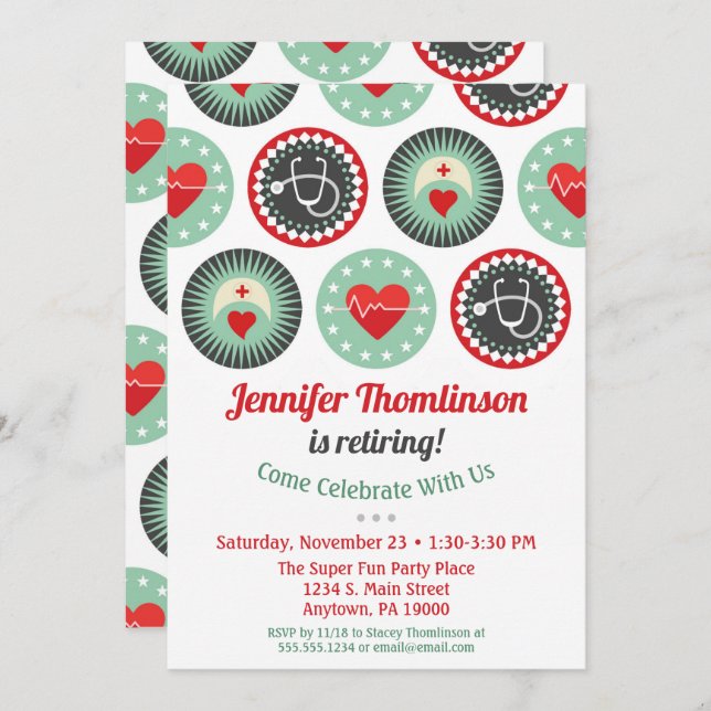 Inbjudan till sjuksköterska Pension, som ammar Par (Fram/baksida)