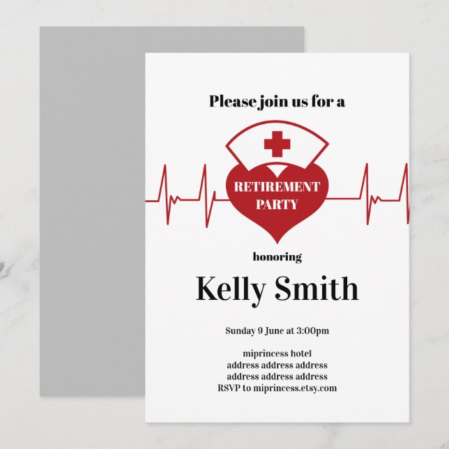 Inbjudan till sjuksköterskan pension (Fram/baksida)