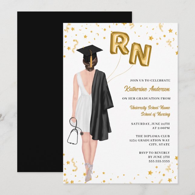 Inbjudan till sjuksköterskeStudentfest (Fram/baksida)