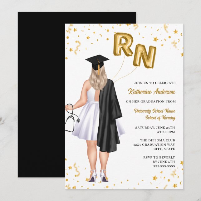 Inbjudan till sjuksköterskeStudentfest (Fram/baksida)