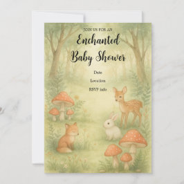 Inbjudan till Skalad Toadstool Forest Baby Shower